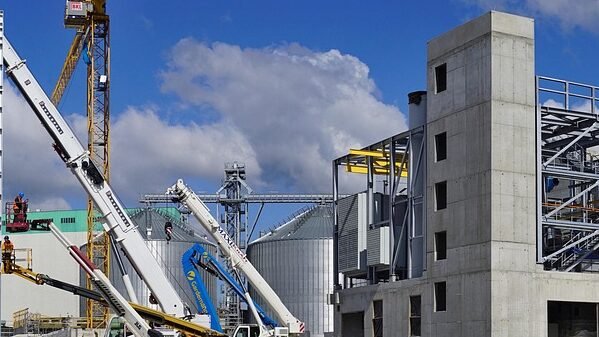 industry, construction site, industrial construction, burgenland district, time, starch factory, factory, zeitz in the burgenland district, südzucker ag, construction site, construction site, factory, factory, factory, factory, factory